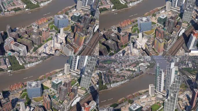 九榆树开发，美国大使馆，伦敦和沃克斯豪尔桥鸟瞰图，可以看到威斯敏斯特。伦敦,英国。