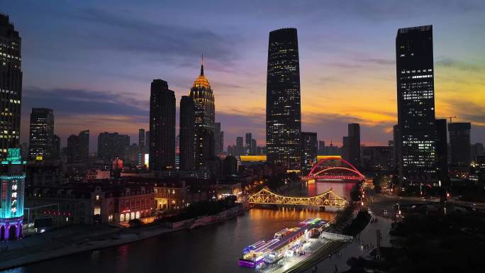天津城市宣传片夜景航拍高批品质