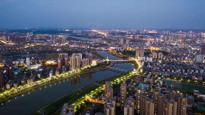 湖南衡阳蒸水夜景延时摄影