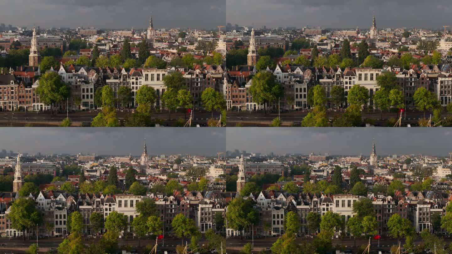 荷兰阿姆斯特丹地标国外视频素材夏日夕阳