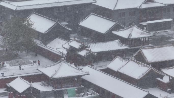 沈阳故宫雪景航拍素材