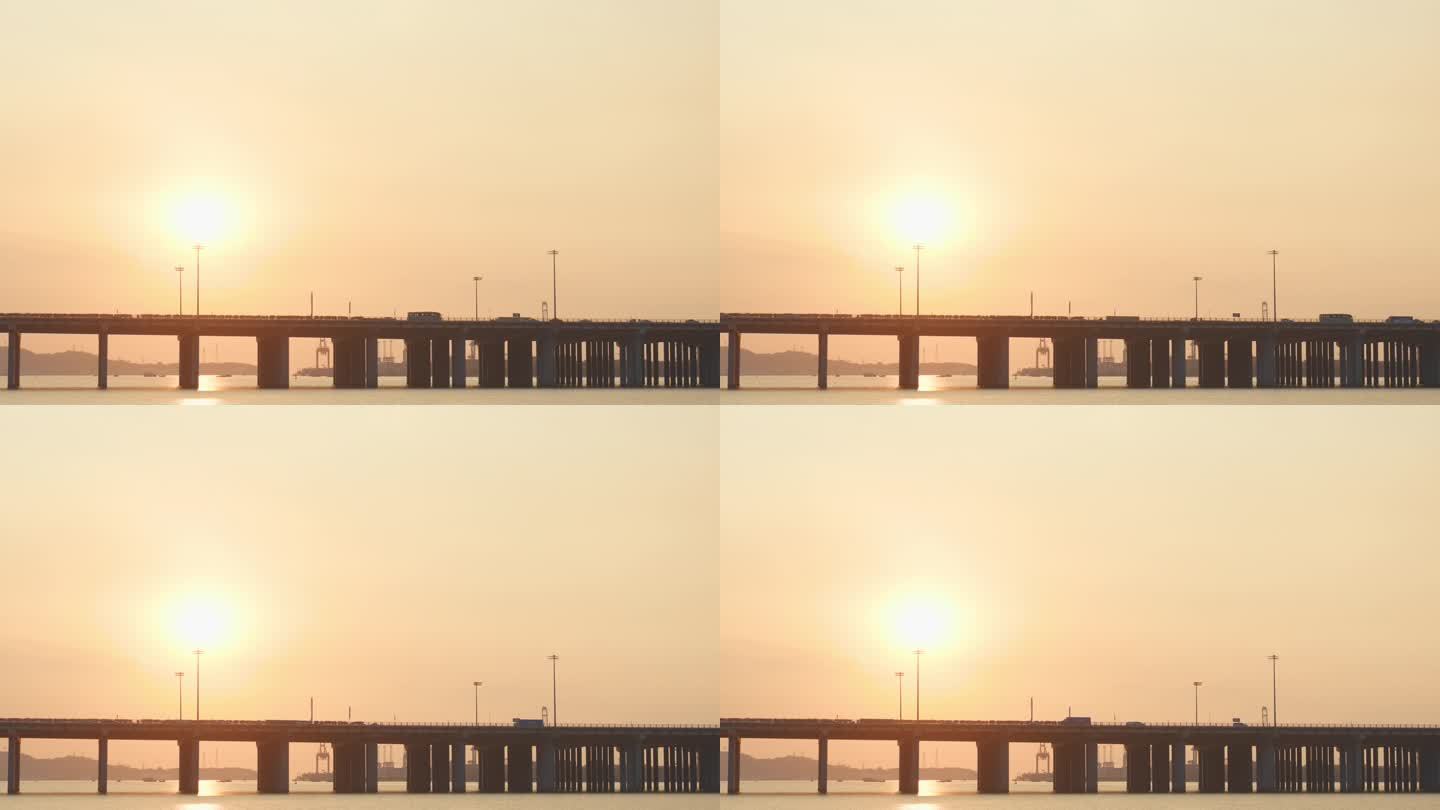 深圳前海跨海大桥日落风光