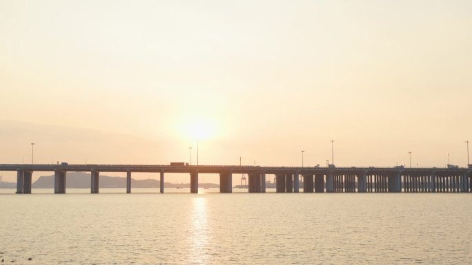 深圳前海跨海大桥日落风光