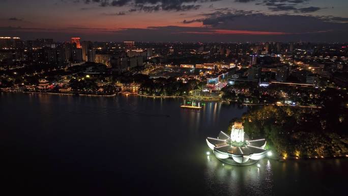 （合集）浙江嘉兴平湖东湖景区夜晚