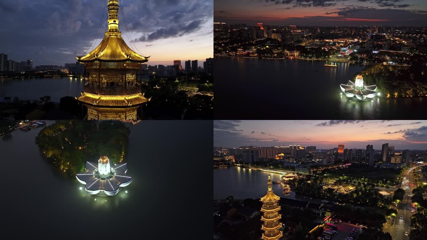 （合集）浙江嘉兴平湖东湖景区夜晚