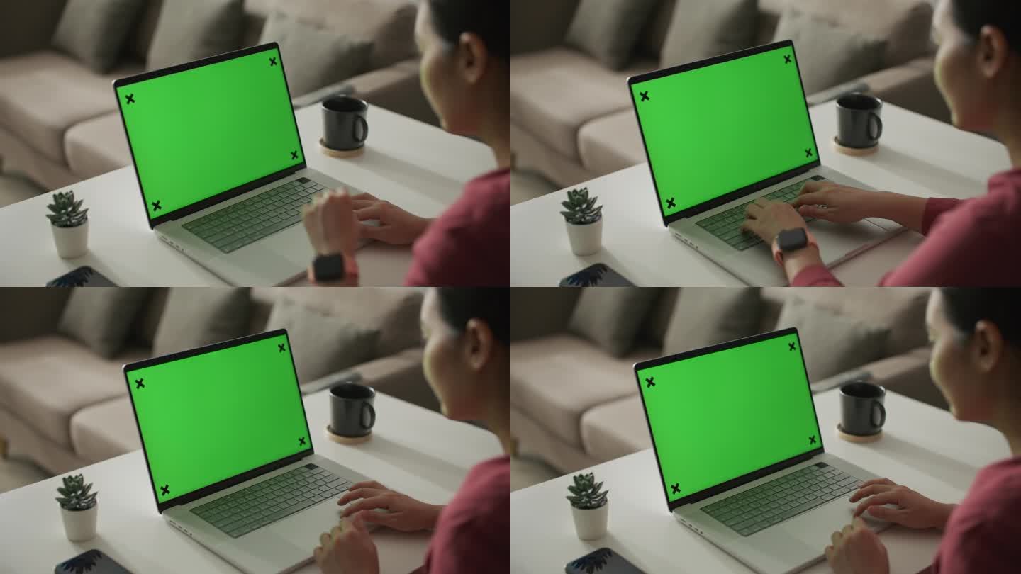 绿屏笔记本电脑绿屏办公视频通话打字联网笔