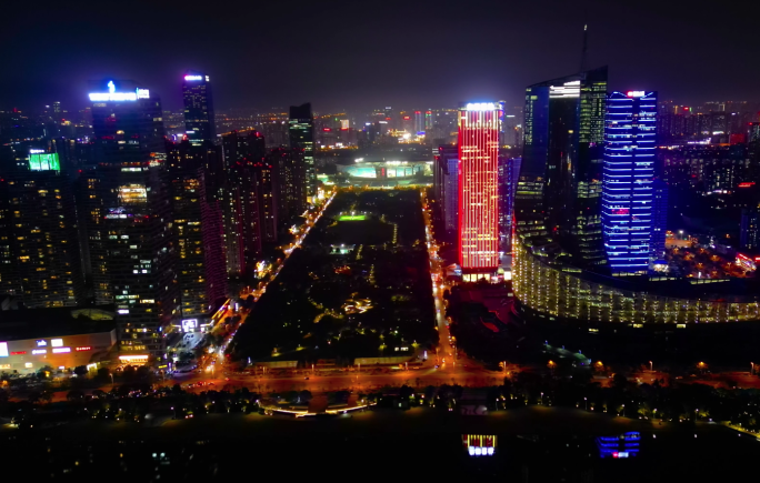 合肥天鹅湖夜景