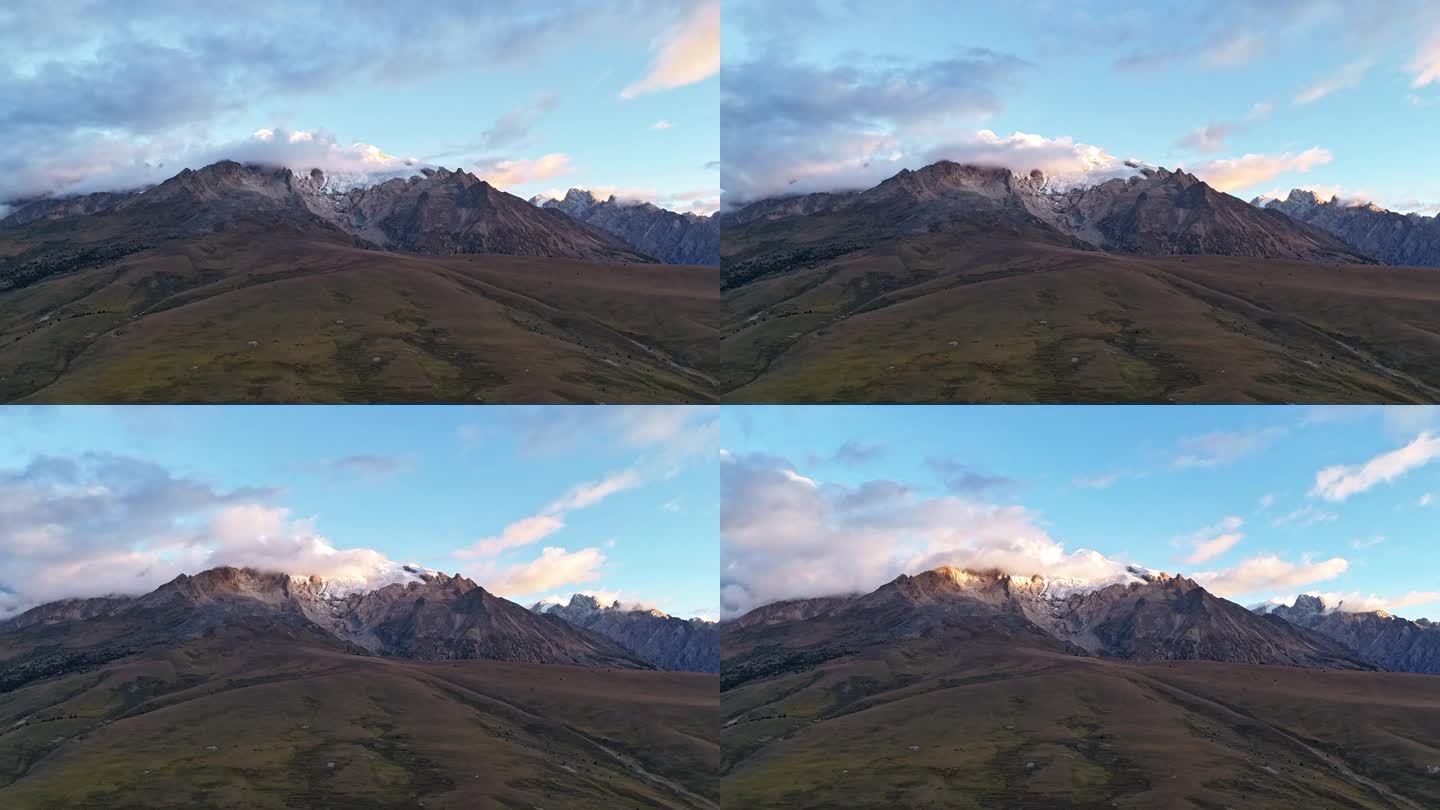 格聂神山的日出4K航拍高清延时摄影 片头