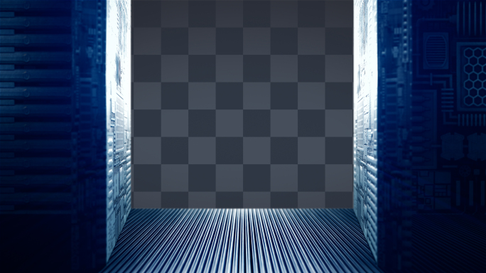 【4K】商务成功人士科技大门打开-无人版