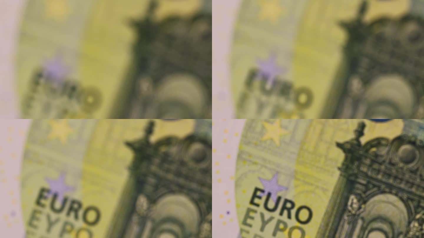 欧盟100欧元纸币特写