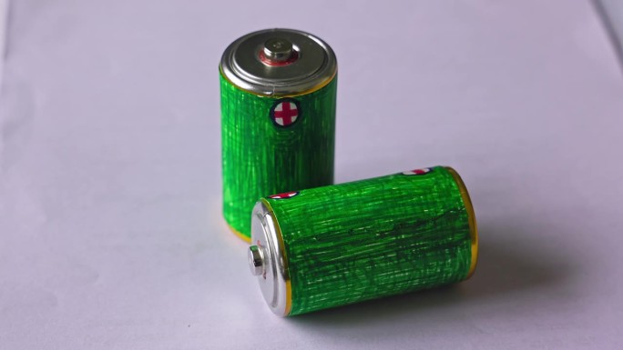 一个富有想象力的环保电池或绿色电池的艺术概念