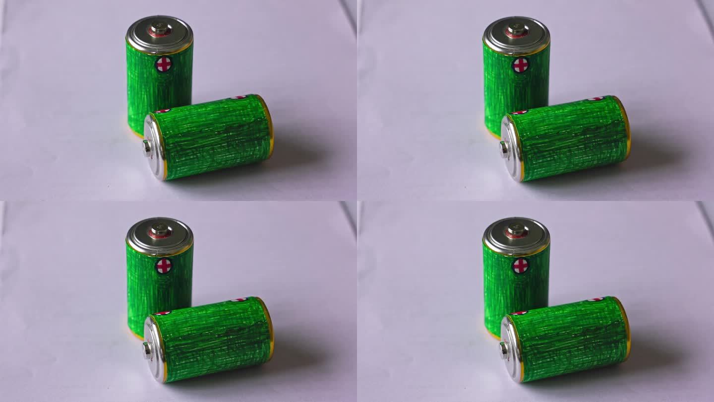 一个富有想象力的环保电池或绿色电池的艺术概念