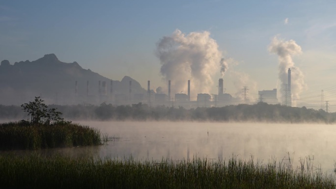 燃煤电厂全球变暖工厂排放废烟