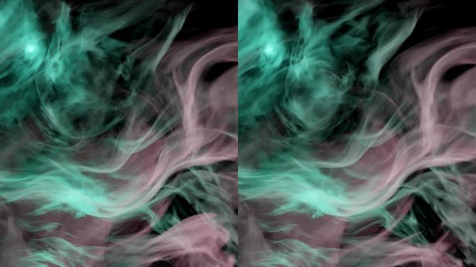 垂直抽象的彩色烟雾在慢动作。混合颜色。