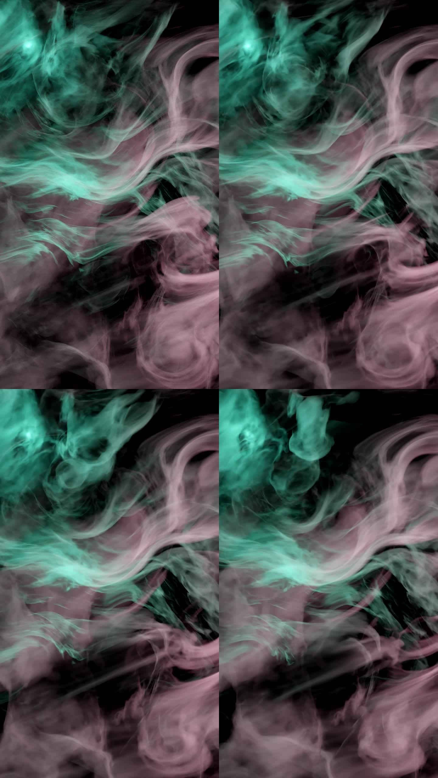垂直抽象的彩色烟雾在慢动作。混合颜色。