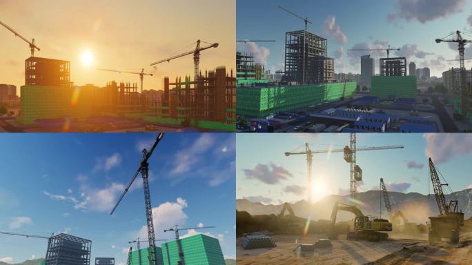4K城市建设工地施工