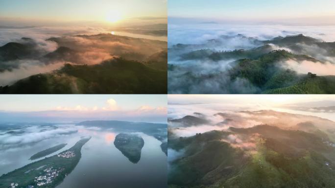 云海日出群山自然风景