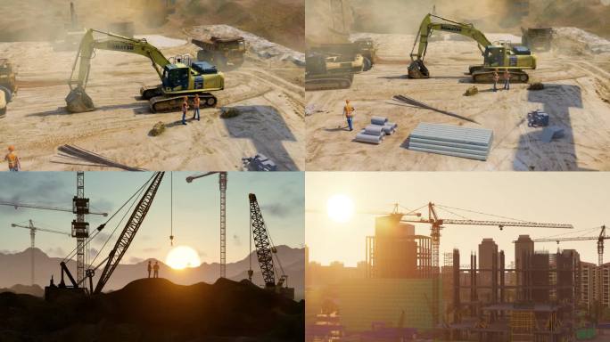 工地日出 建筑工地