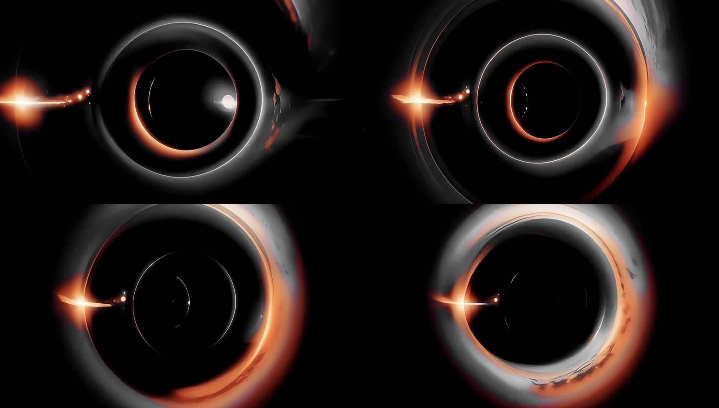 4K宇宙梦幻魔幻科幻黑色黑洞抽象背景