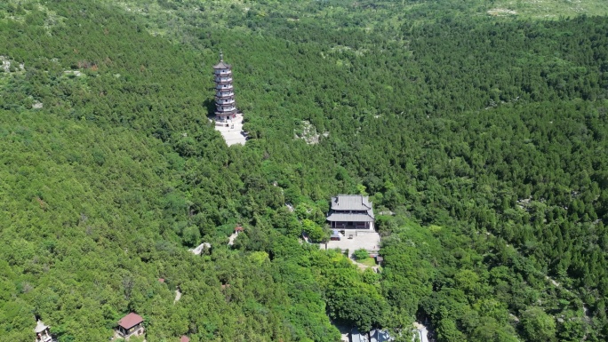 枣庄青檀寺庙2022夏季航拍片段