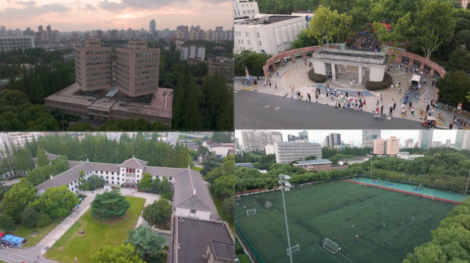 【4K60帧】上海同济大学校园日落航拍