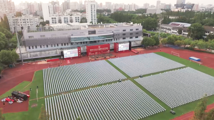 【4K60帧】上海同济大学校园日落航拍