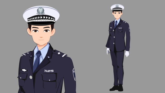 MG动画人物角色讲解公安城管警察交警