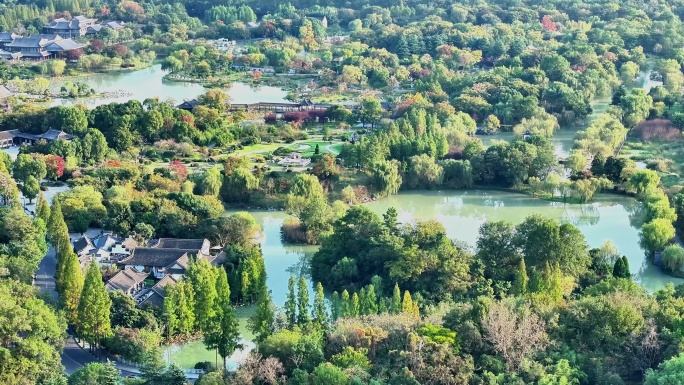 航拍扬州大明寺栖灵塔瘦西湖江都广陵观音山