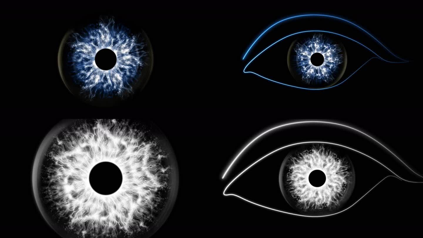 眼睛瞳孔科技效果视频素材