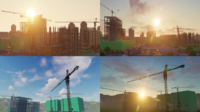 4K城市建设工地施工