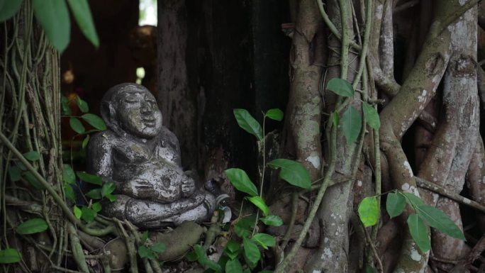 泰国寺庙里的古小佛像