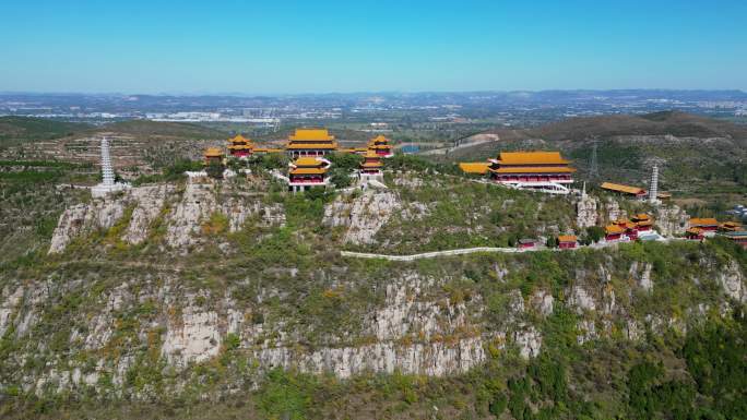 枣庄大光明寺狮山胜境2023秋季航拍片段