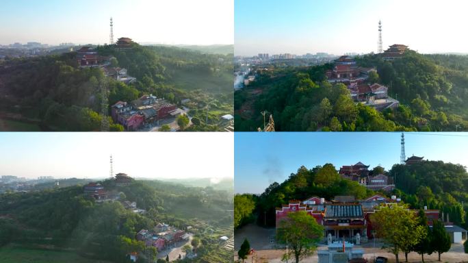 4K航拍衡阳耒阳市盘古庙风景区合集2