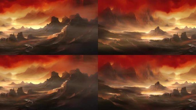 红色 山河 大气 磅礴