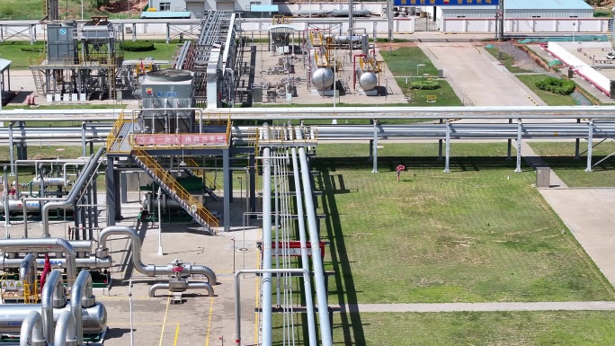 中石油天然气集气站工业设备航拍