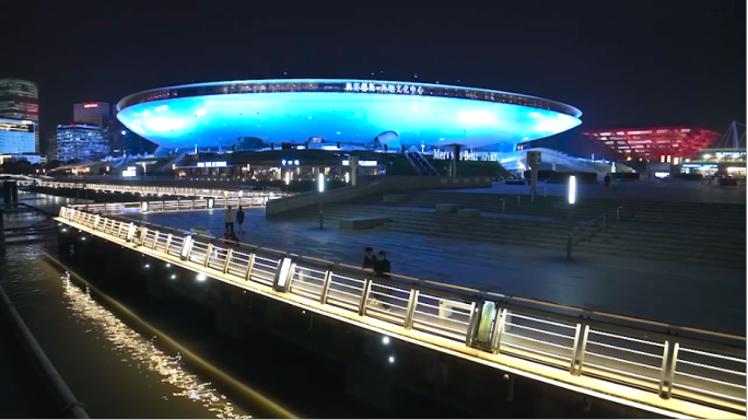【4K60帧】上海世博滨江夜景航拍