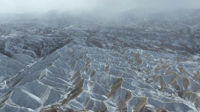 冬季雪景 张掖丹霞国家地质公园 丹霞地貌