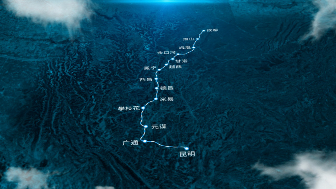 成昆高铁线路卫星地图