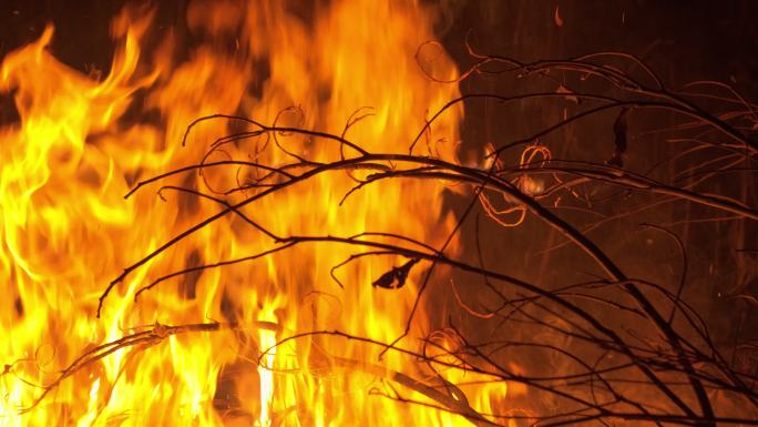 森林大火秸秆禁烧焚烧火焰燃烧