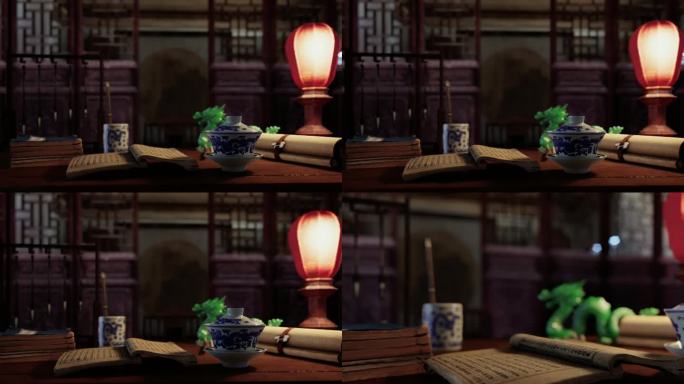 中式古代书房4K三维动画