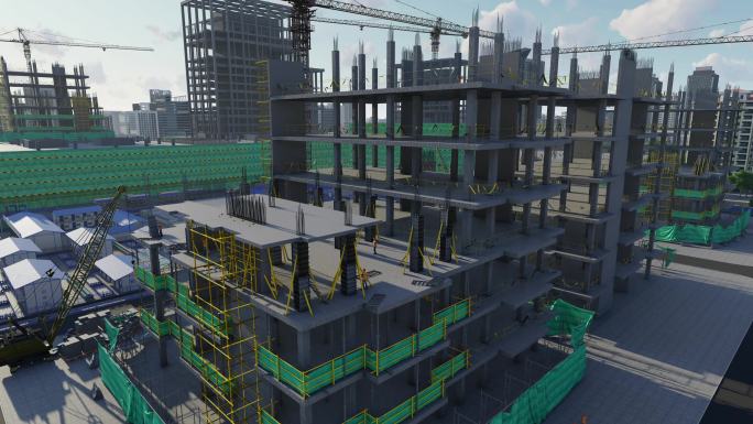 经济建设 建筑工地 基建 城市发展 盖楼