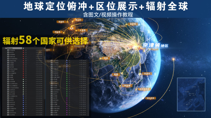 科技地球定位俯冲辐射全球-京津冀