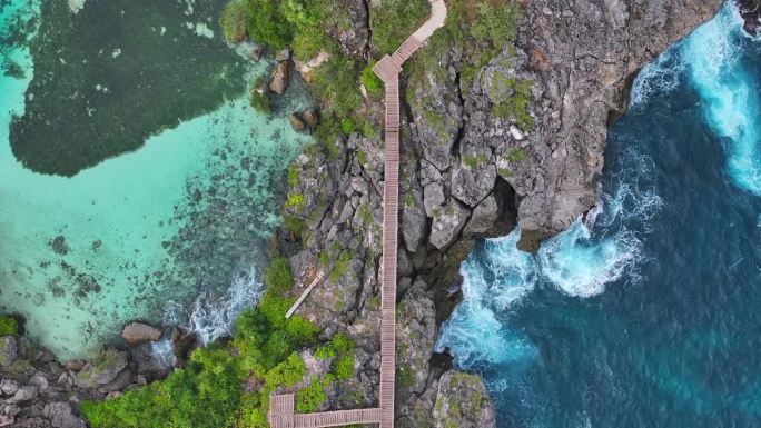 威库里泻湖，无人机拍摄，西松巴岛，印度尼西亚