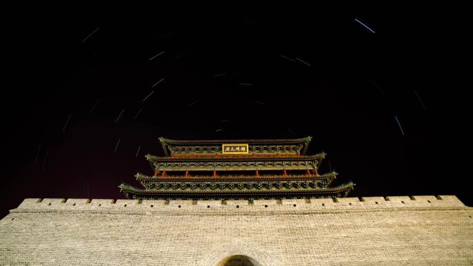 太原地标首义门北极星星空延时