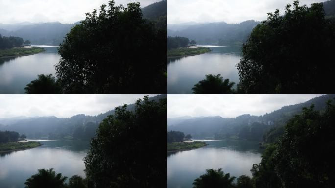 航拍贵州绿色大自然河流