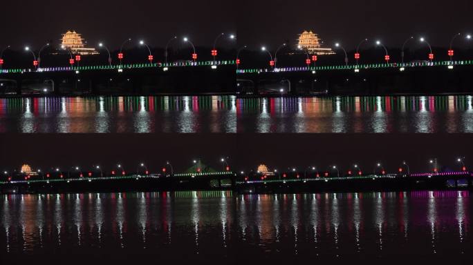 子龙大桥卧虎山观景楼夜景