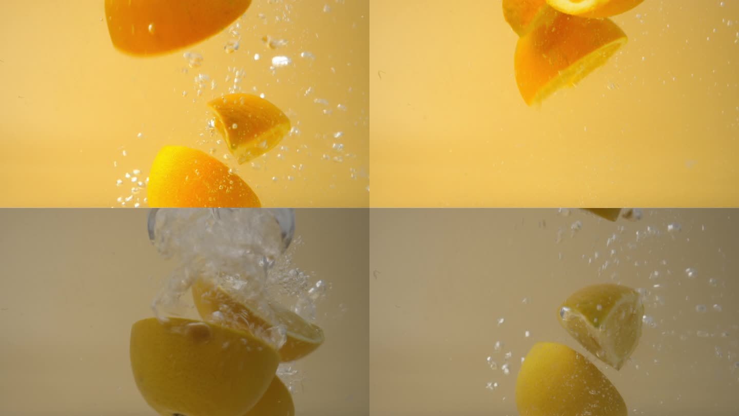 鲜橙落入水中