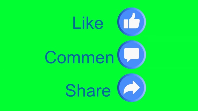 喜欢评论分享排版动画上的绿色动画。适合视频社交媒体。你的拇指