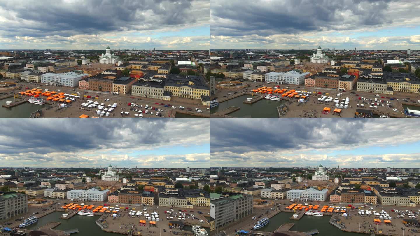 芬兰赫尔辛基，无人机拍摄