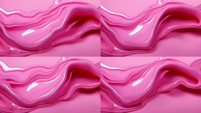 曲线流动的粉色液体 颜色流动视觉艺术